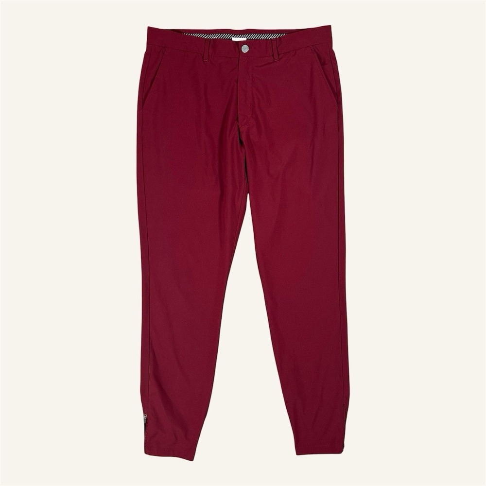 Primo Men Golf Pant 36x31 Ext Tall Burgundy Red Performance Jogger Pants Stretch